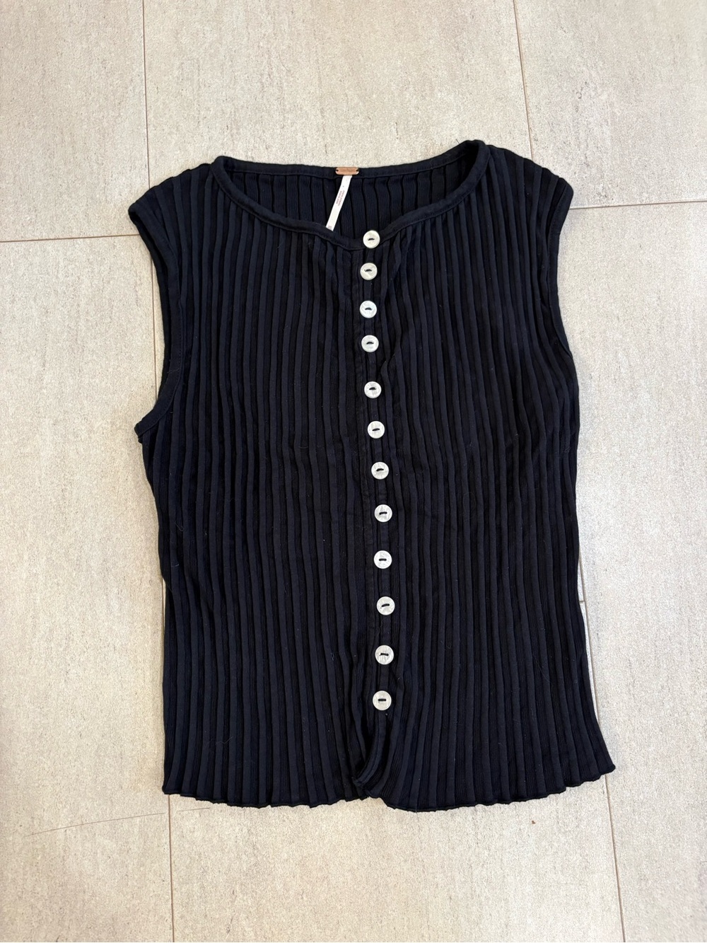 Free People Tilly Ribbed Button Vest - Picture 5 of 7